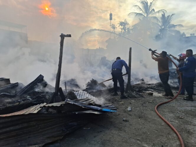 
					Puluhan Rumah Papan dan Delapan Bangunan Usaha di Kelurahan Dingo Narama Dilahap Jago Merah