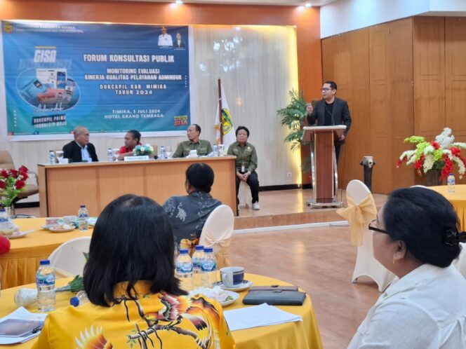
					Disdukcapil Mimika Gelar Konsultasi Publik Monev Kinerja Pelayanan Publik