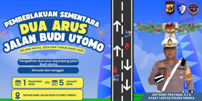 
					Jalan Budi Utomo Sementara Diberlakukan Dua Arah 