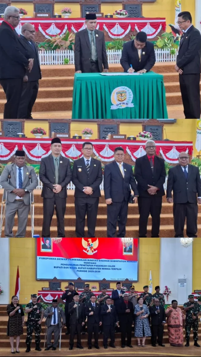 
					DPRK Paripurna Umumkan Bupati dan Wakil Bupati Mimika Terpilih 2025-2030