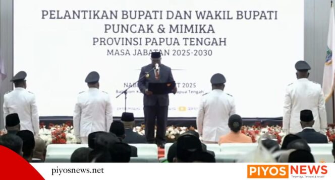 
					Lantik Dua Bupati dan Wabup di Papua Tengah, Gubernur Meki Nawipa : Perlu Penghormatan Kearifan Lokal dan Peningkatan Kualitas Pendidikan, Papua Tengah Harus Terbang
