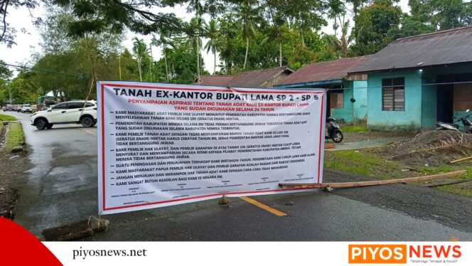 
					Masyarakat Pemilik Hak Ulayat Palang Jalan Tuntut Ganti Rugi Tanah