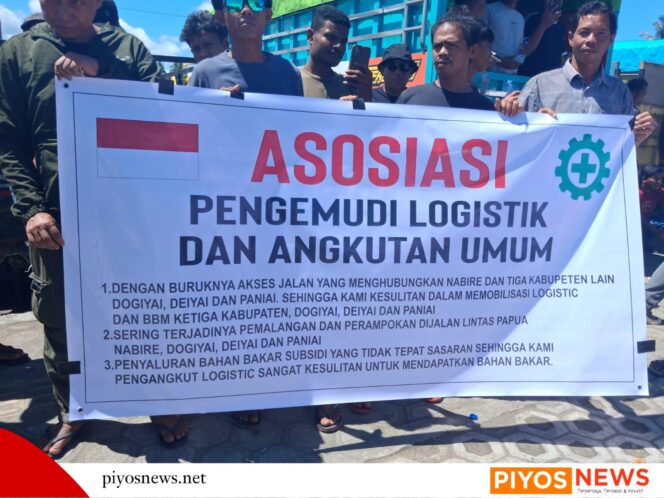 
					Pengemudi Logistik dan Angkutan Umum Nabire Gelar Aksi Damai Tuntut Perhatian Gubernur Papua Tengah