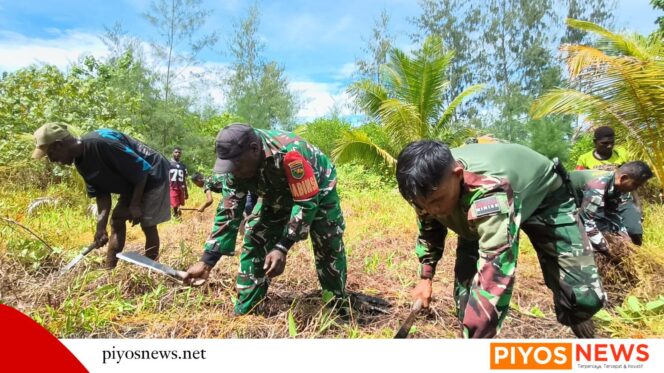 
					Sulap Lahan Tidur Jadi Harapan Baru, Satgas TMMD Mimika Bangun Pertanian Bersama Warga