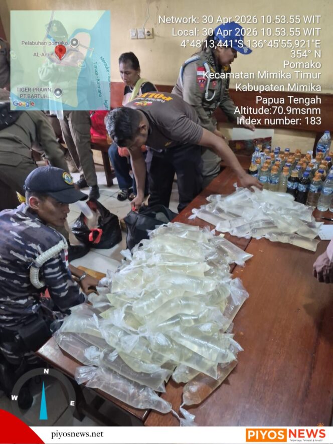 
					Ratusan Liter Sopi Disita Saat KM Leuser Sandar di Pomako, Satu Orang Diamankan