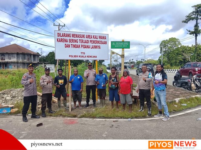 
					Rawan Pemerkosaan dan Kriminalitas, Polsek Kuala Kencana Pasang Papan Larangan di Kali Wania SP3