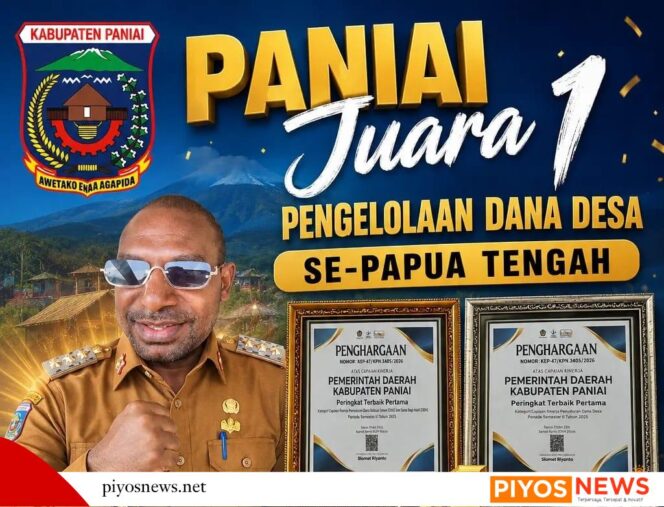 
					Bupati Yampit Nawipa, Kabupaten Paniai Raih Peringkat I Kinerja Penyaluran Dana Desa Terbaik di Papua Tengah