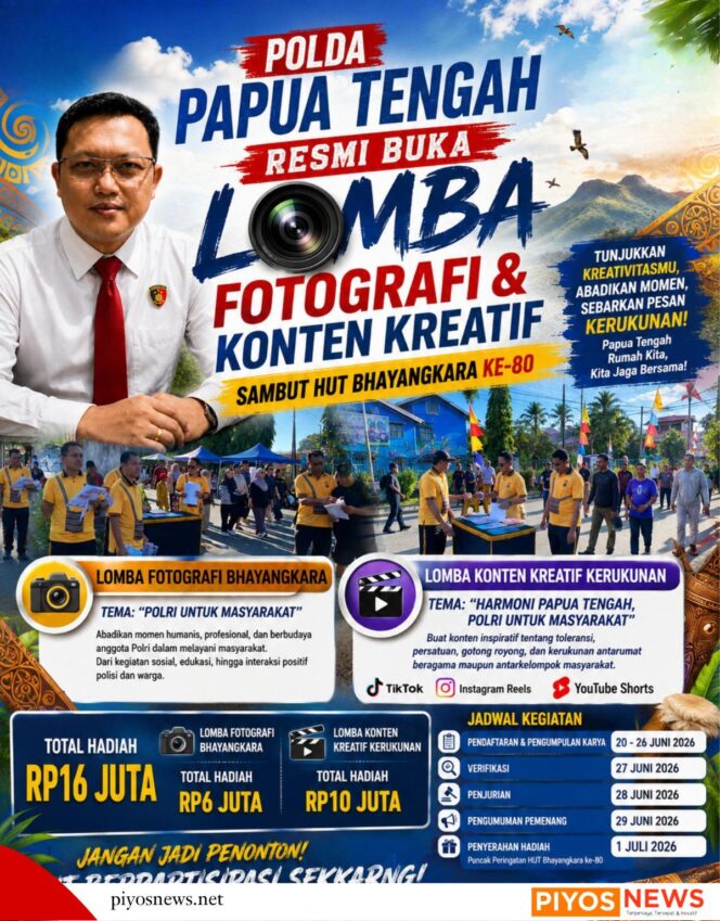 
					Polda Papua Tengah Resmi Buka Lomba Fotografi dan Konten Kreatif Sambut HUT Bhayangkara ke-80 