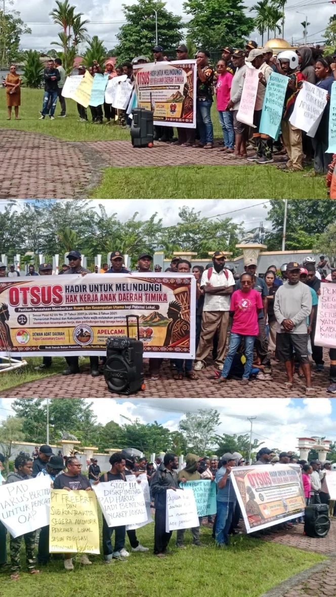 
					Pencari Kerja Lokal Mimika Bersatu Turun ke Jalan, Tuntut Keadilan Lapangan Kerja