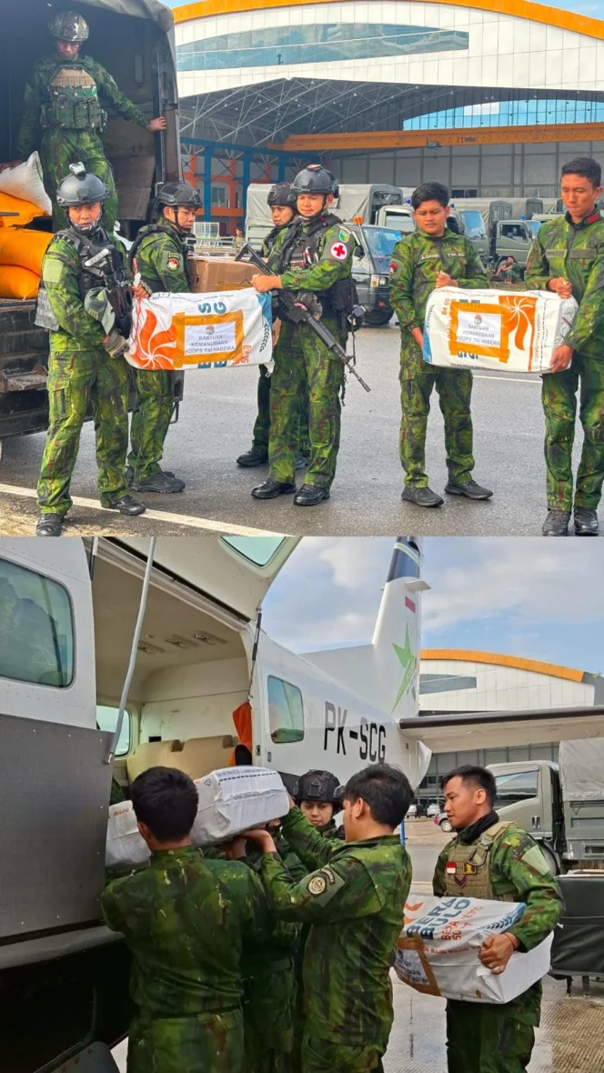 
					TNI Kirim 2 Ton Sembako dan Tim Medis ke Tiga Distrik di Puncak, Warga Terdampak Krisis Pangan Akibat El Nino