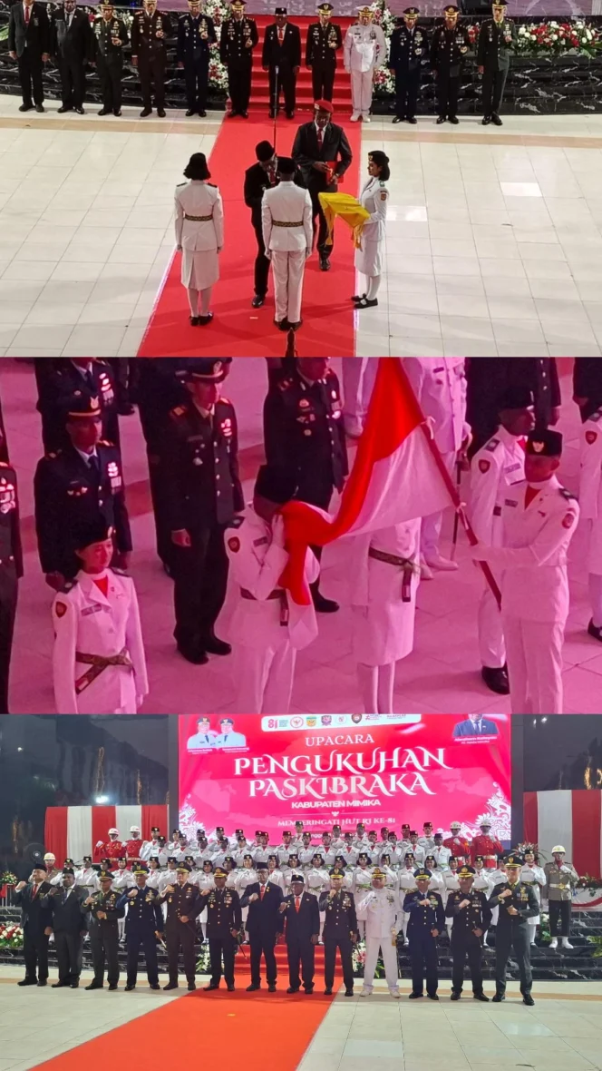 
					Bupati Johannes Rettob Kukuhkan Paskibraka Kabupaten Mimika Tahun 2026 