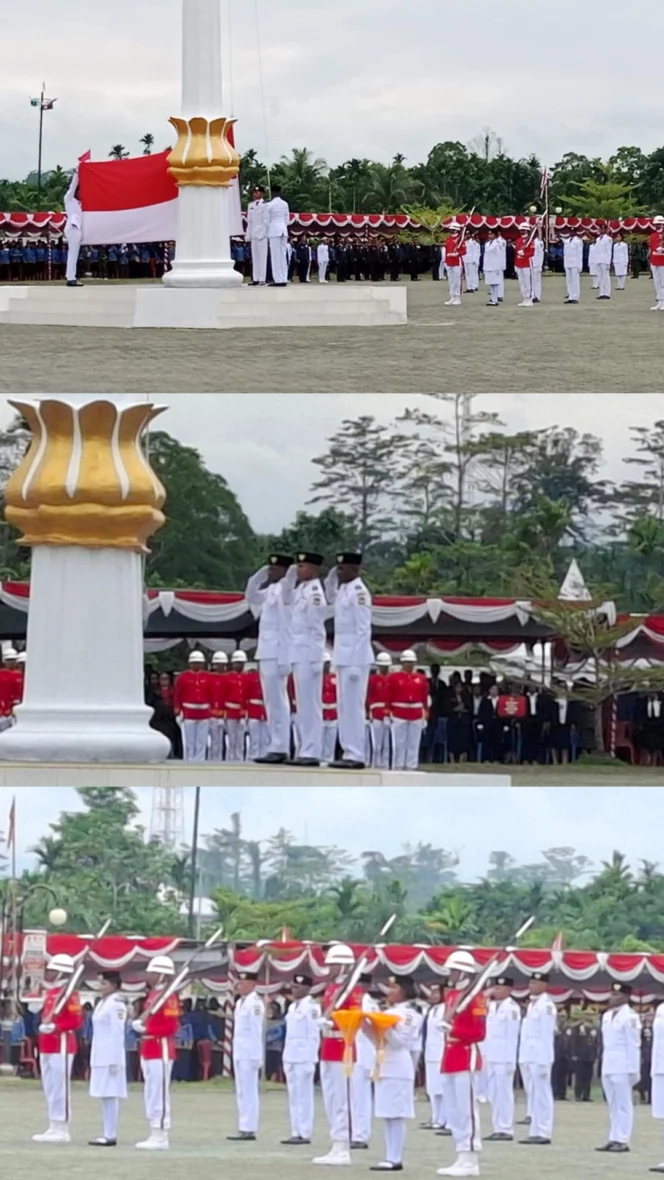 
					Upacara HUT ke-81 RI di Mimika Berlangsung Khidmat, Semangat Kebersamaan Menggema