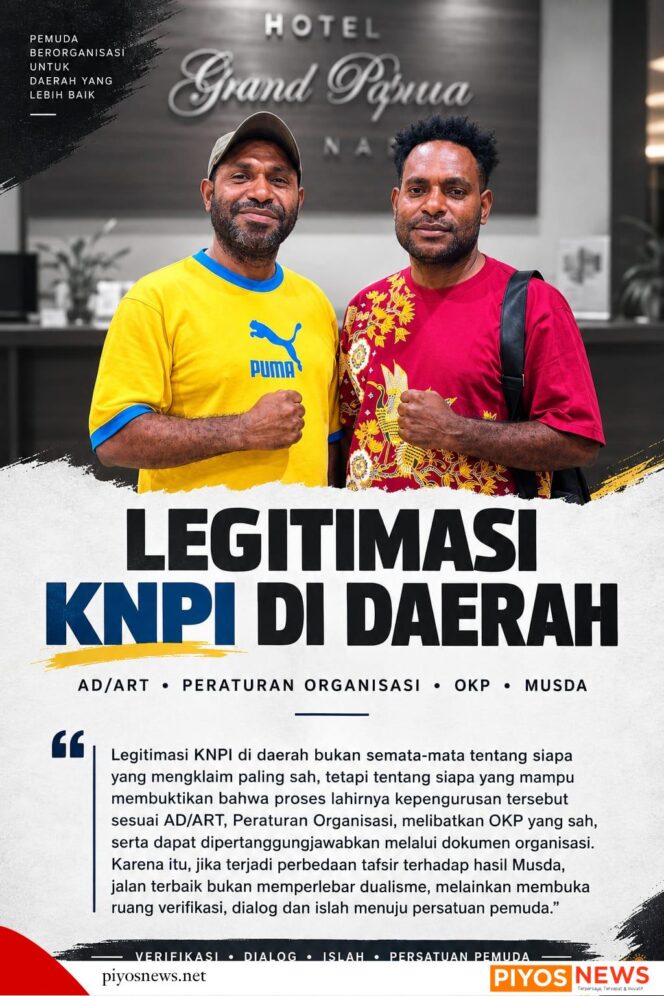 
					Benyamin R. Magal Resmi Ditunjuk Sebagai Ketua Caretaker DPD KNPI Provinsi Papua
